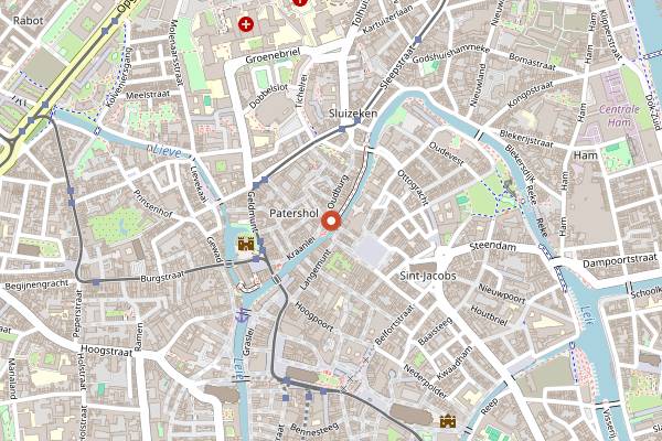 Map showing Soup Lounge in Ghent