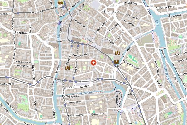 Map showing Wasbar Kalandestraat in Ghent