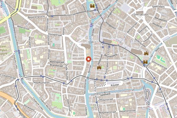 Map showing Balls and Glory in Ghent