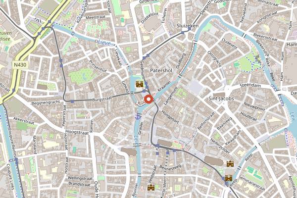 Map showing Otomat in Ghent