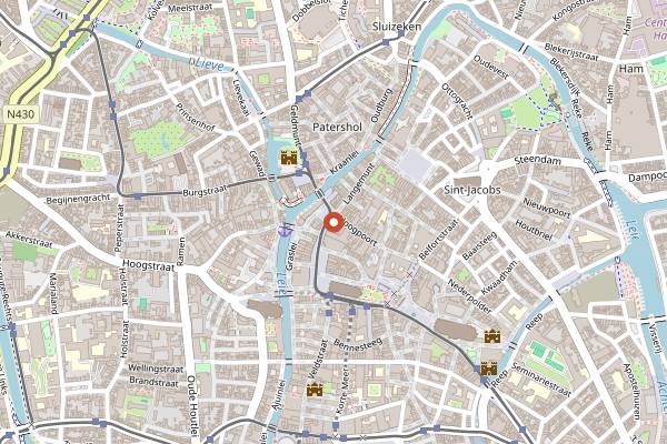 Map showing Ghent Mustard Making at Tierenteyn in Ghent
