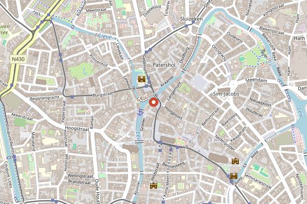 Map showing Waffles and Beer Waffle Workshop in Ghent