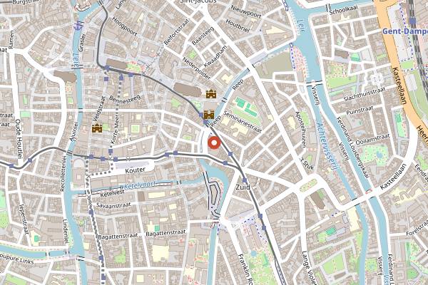 Map showing Vrijmoed Purs Menu in Ghent