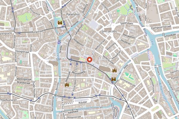Map showing Gentse Feesten in Ghent