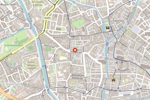 Map showing LOF Restaurant in Ghent