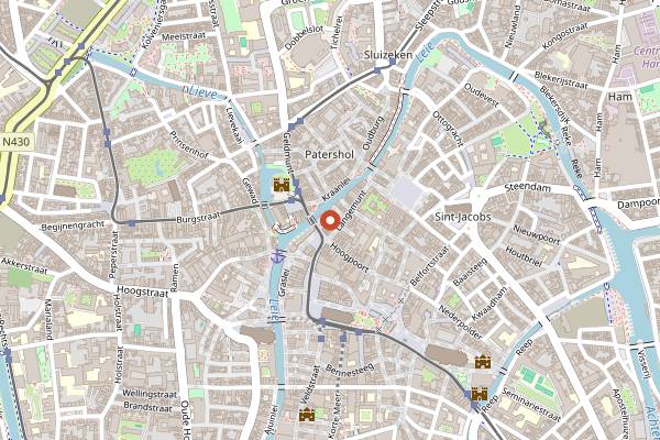 Map showing Hot Club de Gand in Ghent