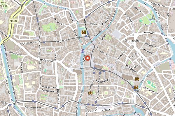 Map showing Cafe Damberd in Ghent