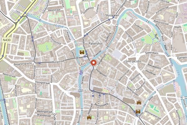 Map showing 't Dreupelkot in Ghent