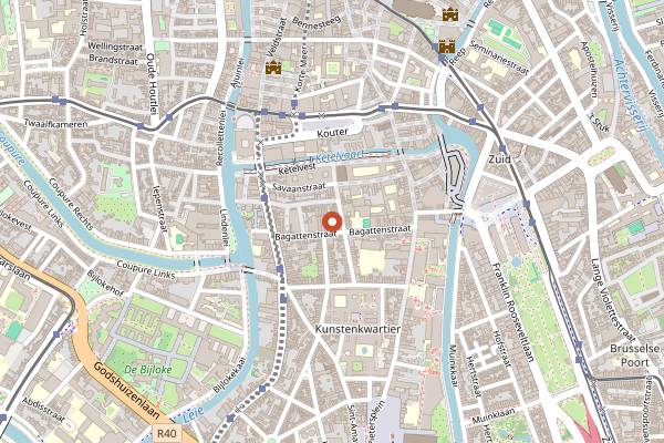 Map showing Cafe Video in Ghent