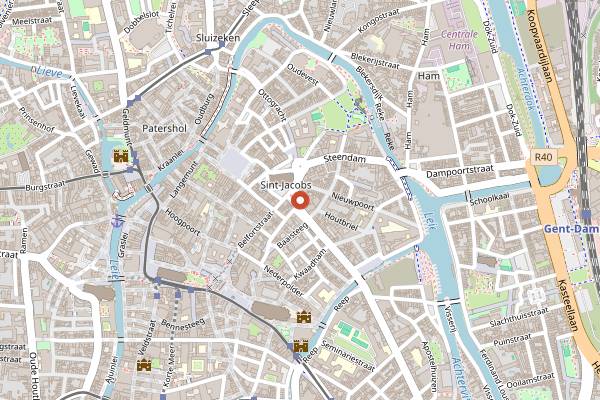 Map showing Charlatan in Ghent
