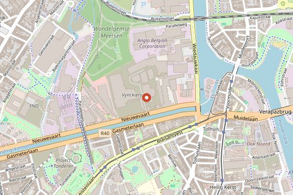 Map showing Kompass Klub in Ghent