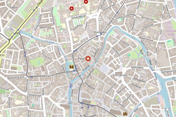 Map showing Rococo in Ghent