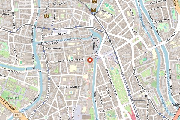 Map showing Vooruit Arts Centre Club in Ghent