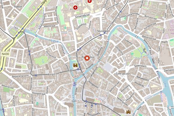 Map showing Amadeus Gent 1 in Ghent
