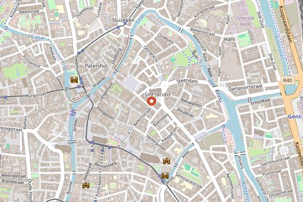 Map showing Frituur Bij Sint-Jacobs in Ghent
