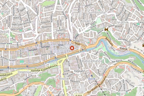 Map showing Buregdzinica Bosna in Sarajevo