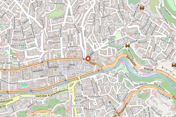 Map showing Pekara Kovaci kod Mahira in Sarajevo