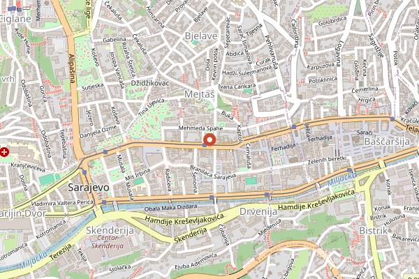 Map showing Aperitivo Bar in Sarajevo