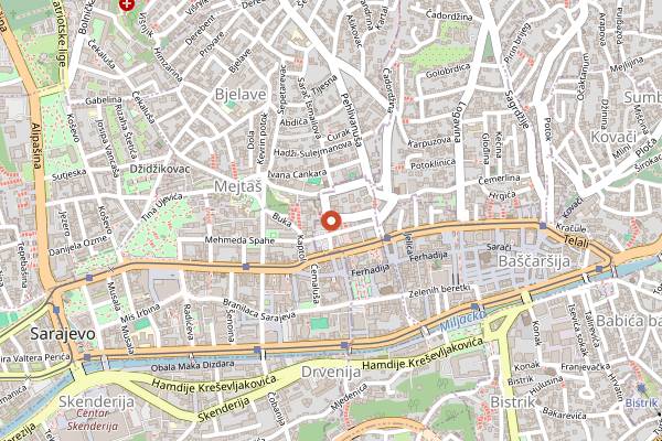 Map showing Kawa Cocktail Bar in Sarajevo