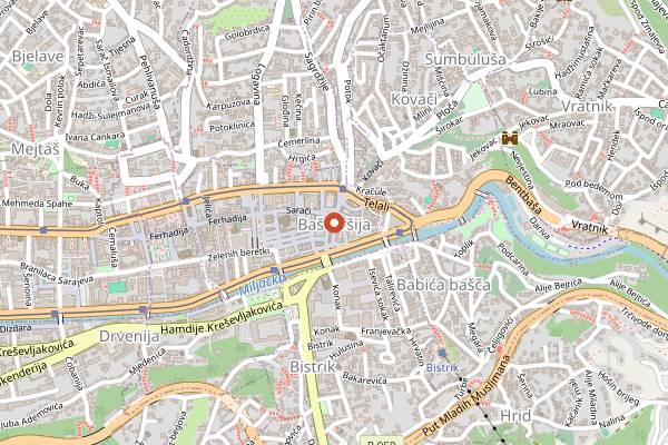 Map showing Caffe Cardak in Sarajevo