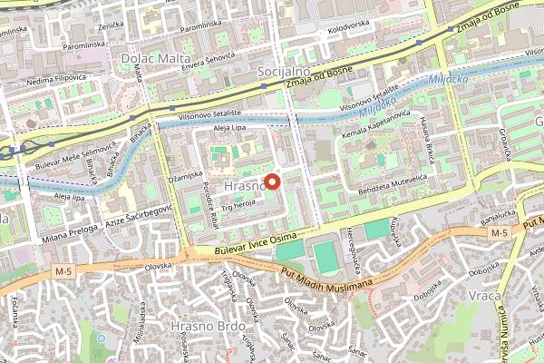 Map showing Kopi Specialty Coffee in Sarajevo