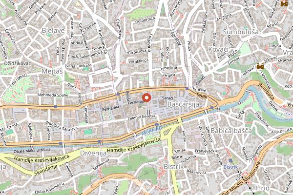 Map showing Vegehana in Sarajevo
