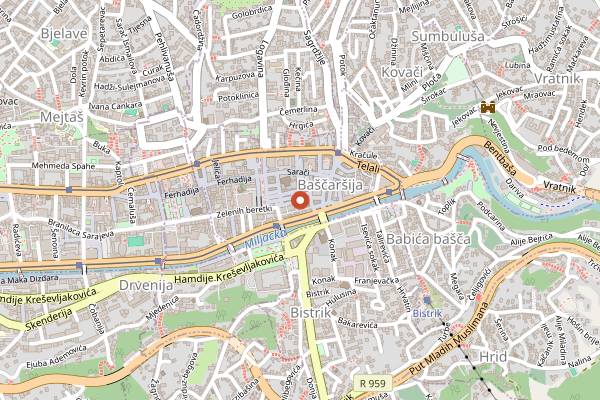 Map showing Nanina Kuhinja in Sarajevo