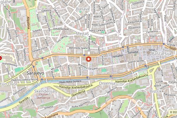 Map showing Pizza U2 in Sarajevo