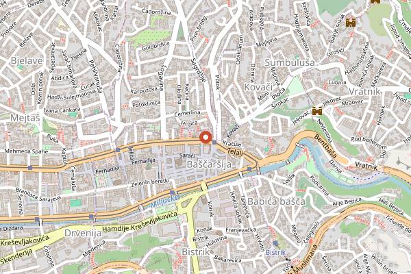 Map showing Funky Tours Bosnian Cooking Class in Sarajevo