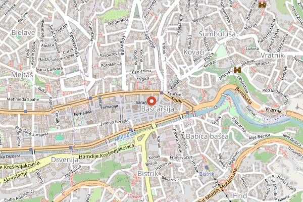 Map showing Dveri in Sarajevo