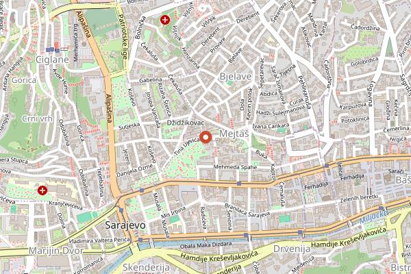 Map showing Mala Kuhinja in Sarajevo