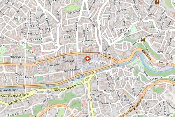 Map showing Funky Tours in Sarajevo