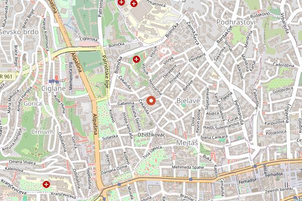 Map showing Avlija in Sarajevo