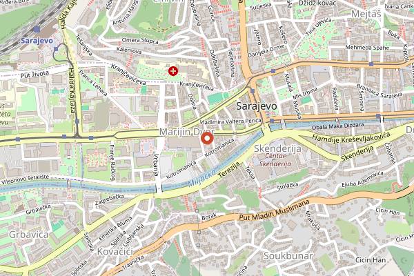 Map showing Ministry of Cejf in Sarajevo