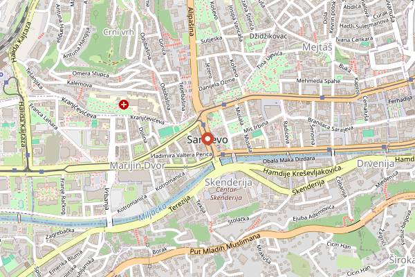 Map showing Barhana in Sarajevo
