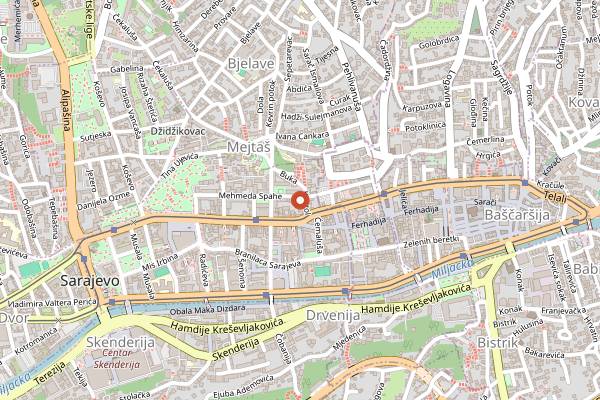 Map showing Pekara AS in Sarajevo