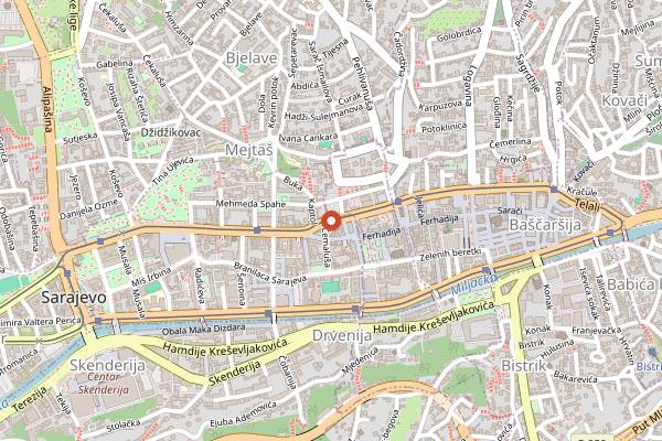Map showing Pijaca Markale in Sarajevo