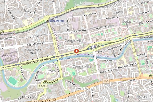 Map showing Crema e Piccolo in Sarajevo