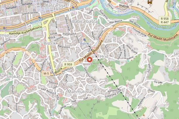 Map showing Park Princeva in Sarajevo
