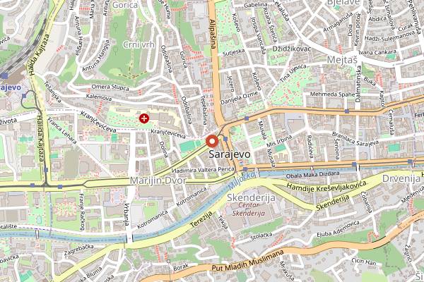 Map showing Pivnica Sarajevo in Sarajevo