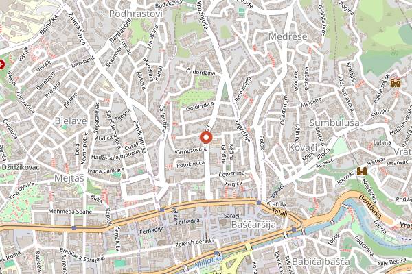 Map showing Restaurant Libertas in Sarajevo