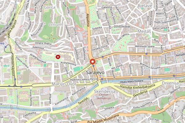 Map showing Restoran Manolo in Sarajevo