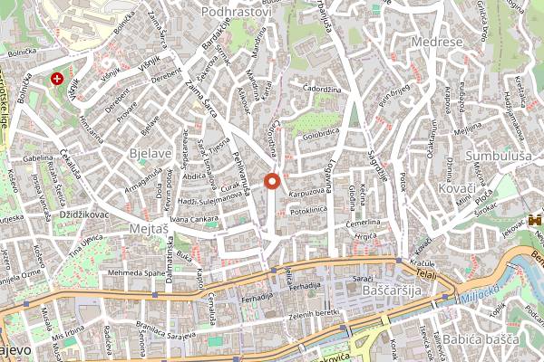 Map showing Sushi San in Sarajevo