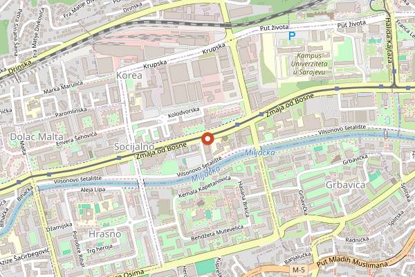 Map showing Trattoria Uno in Sarajevo