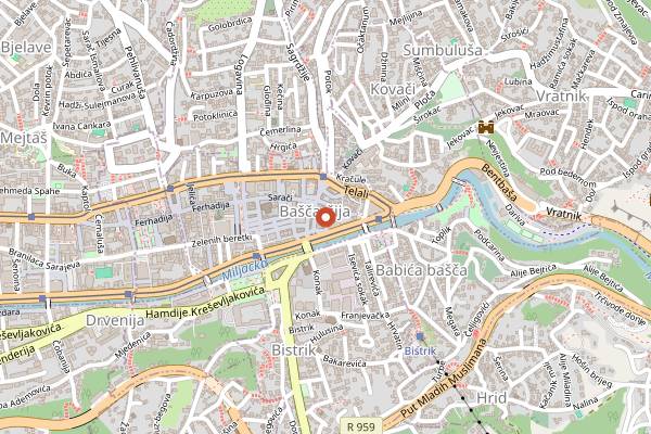 Map showing Buregdzinica Sac in Sarajevo