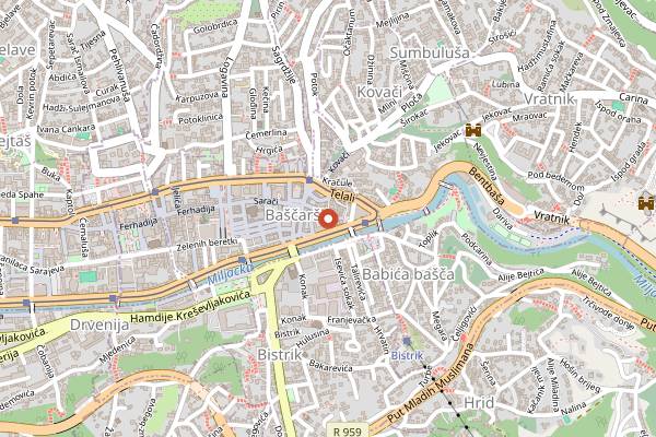 Map showing Cevabdzinica Hodzic in Sarajevo