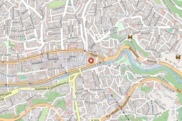 Map showing Petica Ferhatovic in Sarajevo
