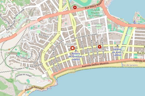 Map showing Confeitaria Kurt in Rio de Janeiro