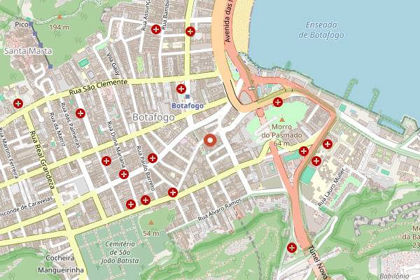 Map showing The Slow Bakery in Rio de Janeiro