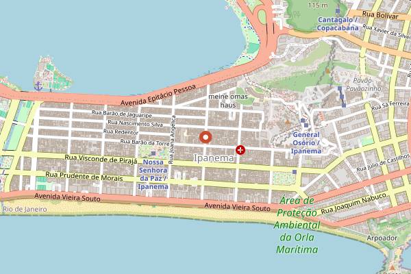 Map showing Nusa Café in Rio de Janeiro